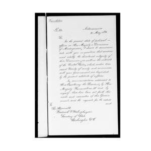 Lettre de Rainilaiarivony adressée au secrétaire d'état des États-Unis, Frédérick Frelinghuysen - 20 Mai 1884 (Version US)